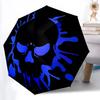 1pc Skull Blue Fashionable Automatic Opening/Closing Folding Umbrella with 8 Bones, Windproof Portable, Daily Use058