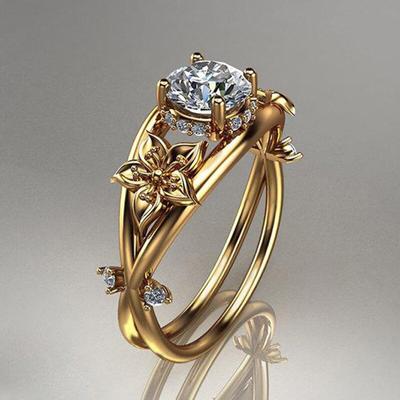 Stylish Wedding Band Ring Floral Accessory Dress Up