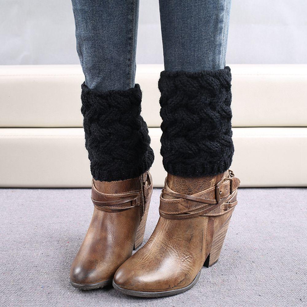 Women Crochet Knit Cute Boot Socks Leg Warmers Knee High Leggings