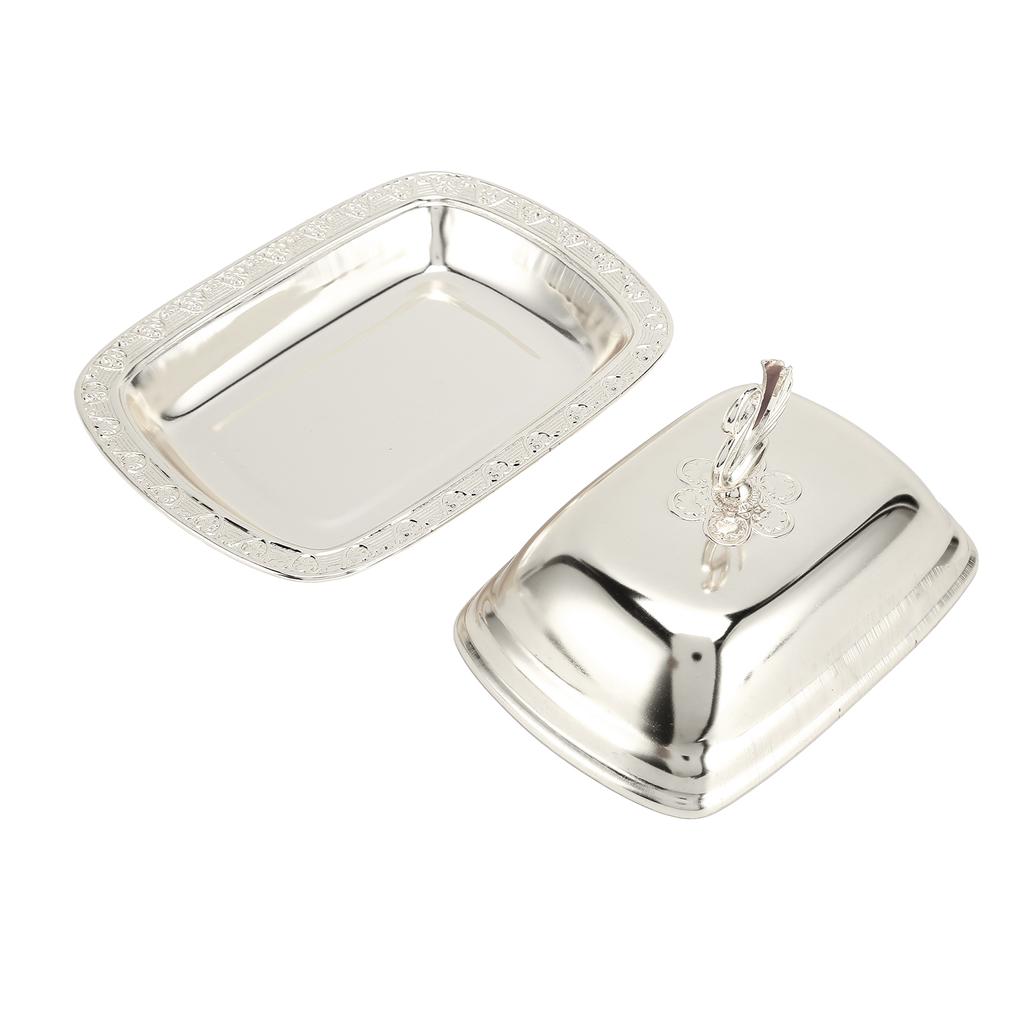 Zlatý ovocný tác v evropském stylu, kovový ovocný talíř, dekorace na stůl s víkem na svačiny, bonbóny