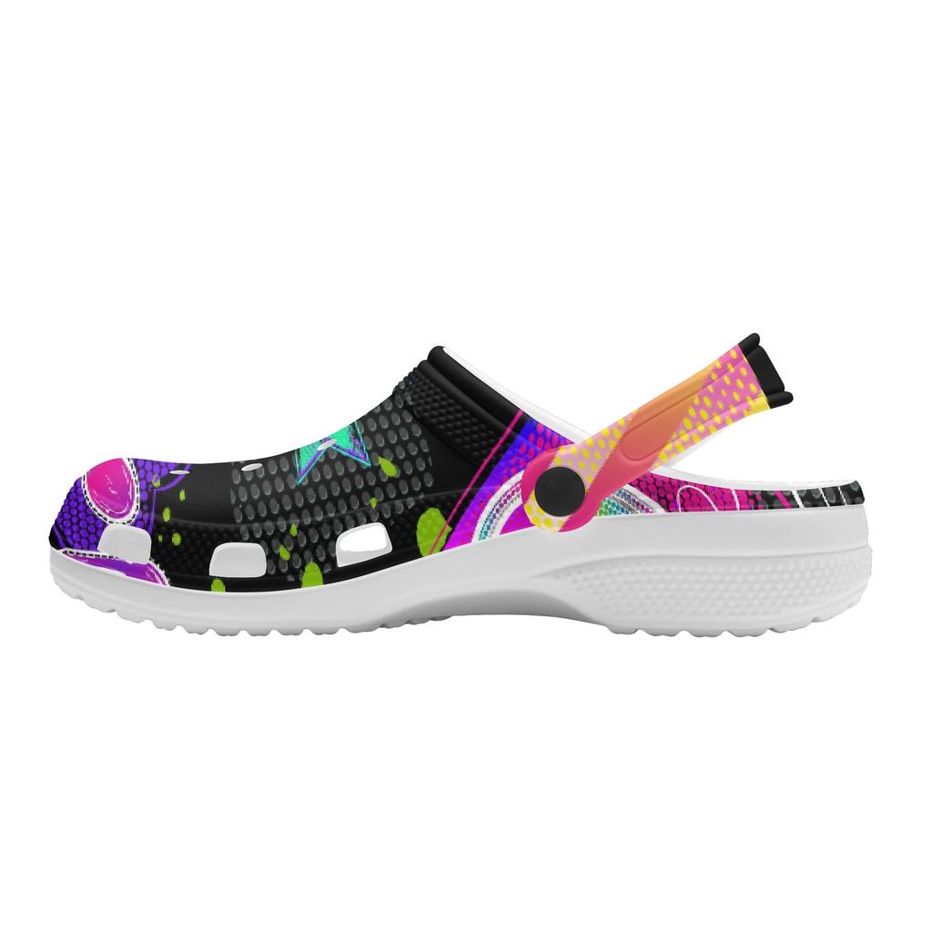 Color Print EVA Beach Clogs Unisex Lightweight Breathable Slip On Garden Shoes Bathroom Pool Home Summer Wear Beach Pool Wear