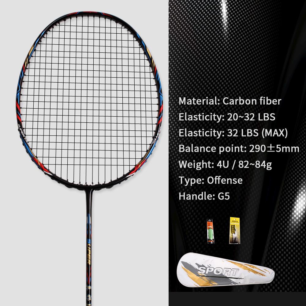 

21-30 LBS badminton racket carbon fiber man woman adult high elasticity durable major Attack racket defense Competition level 21LBS