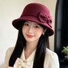 Soft Felt Retro Cloche Cap Warm Fleece Vintage Fedora Cap Winter Woolen Hat  Shopping Day