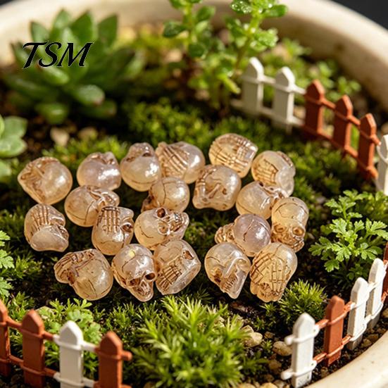 Small Resin Skull Crafts 20Pcs Creative Miniature Figurines, Cool Statues for Garden Bonsai Window Display Gothic Decor Decoration, Micro Landscapes