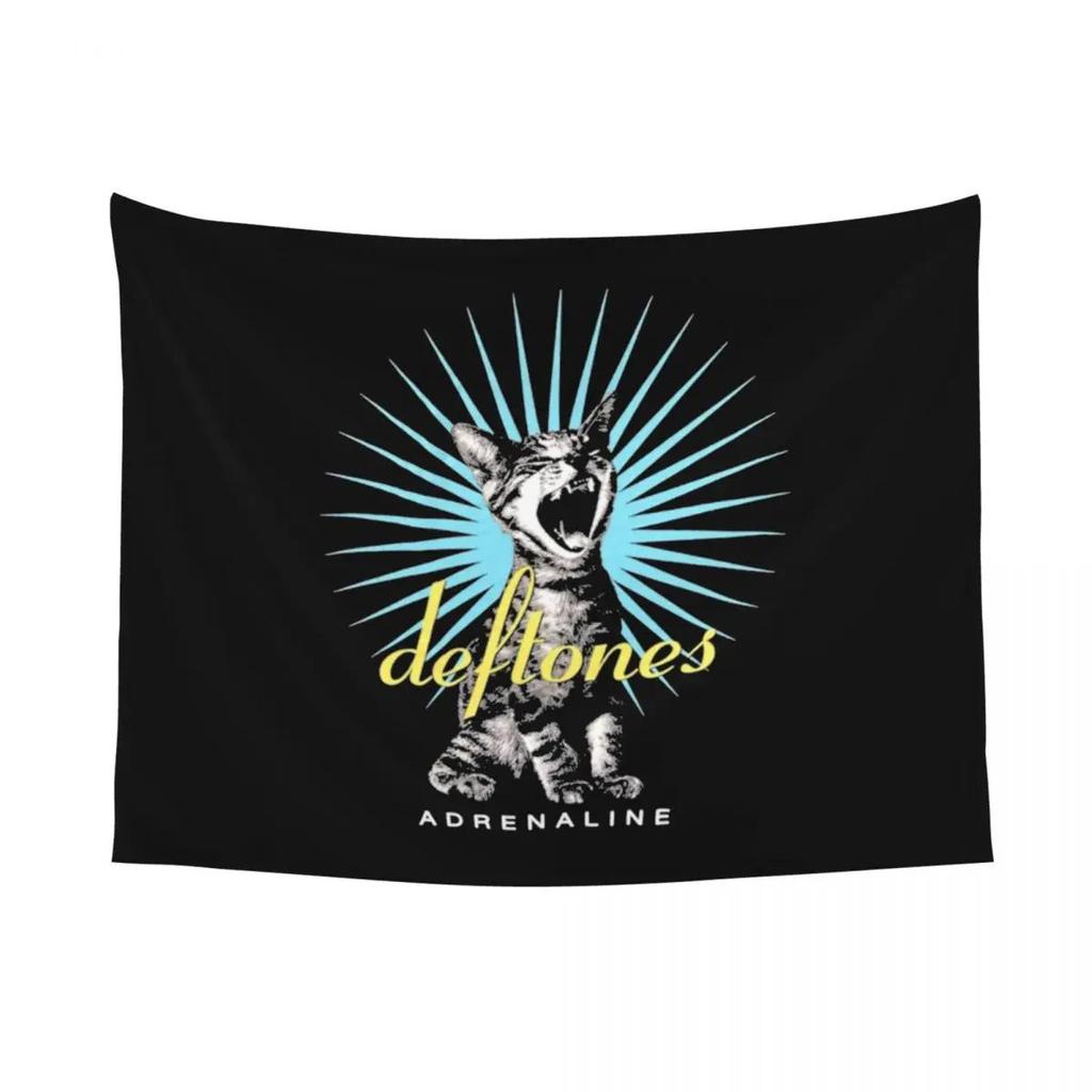 Deftones Kočka Gobelín Nástěnný závěs Polyesterový nástěnný gobelín Punk Hip Hop Fantasy Přehoz Koberec Dekorační přikrývka Místnost Domácí dekorace Podložka na jógu
