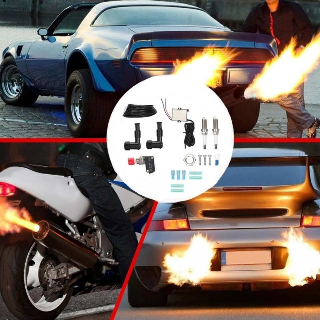 Universelles Doppel-Flammenwerfer-Kit für Motorrad LKW Auspuff Flammen-Set Flammenwerfer BFTKAFK-Dual Modifiziertes Zubehör