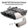 Benelli 752S Stainless Steel Mid Slant Scorpion Carbon Fiber Exhaust