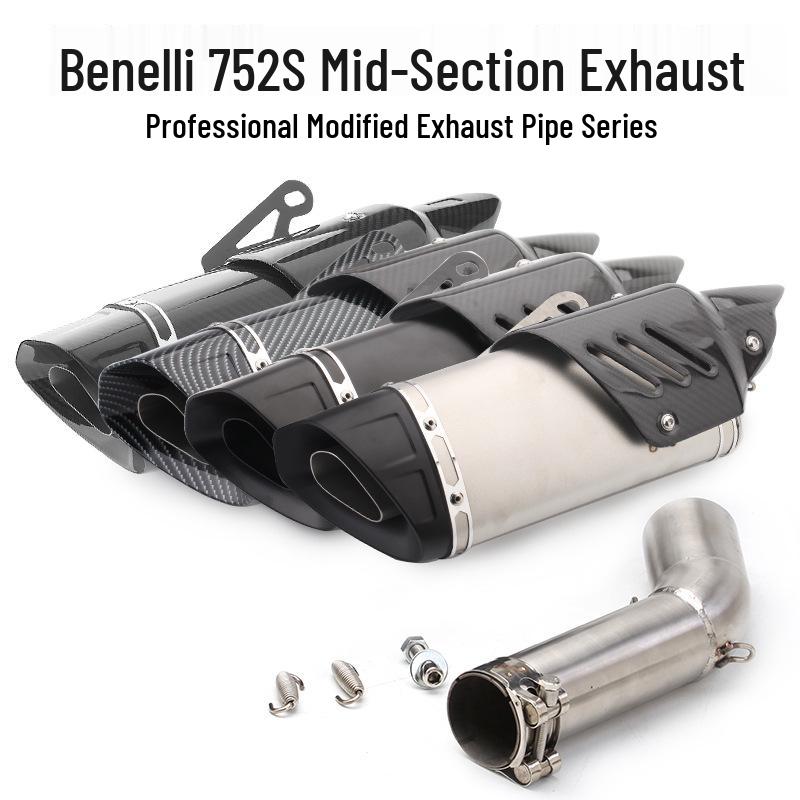 Benelli 752S Stainless Steel Mid Slant Scorpion Carbon Fiber Exhaust