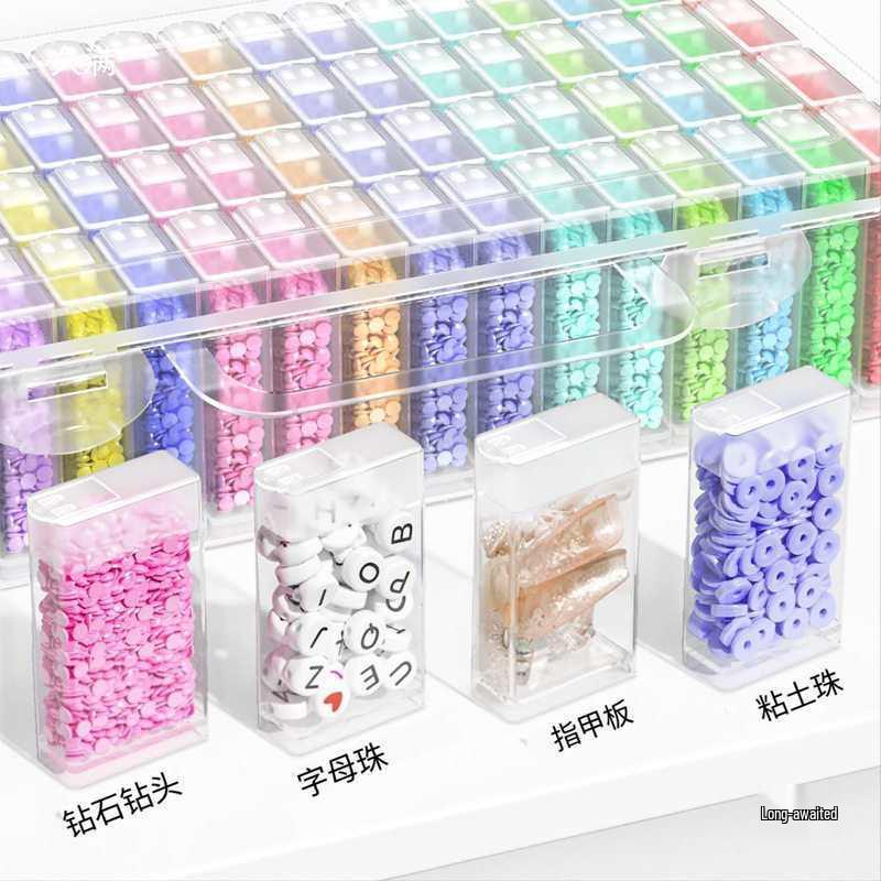 Portable Diamond Painting Storage Box – 64-Grid Transparent Bead Organizer