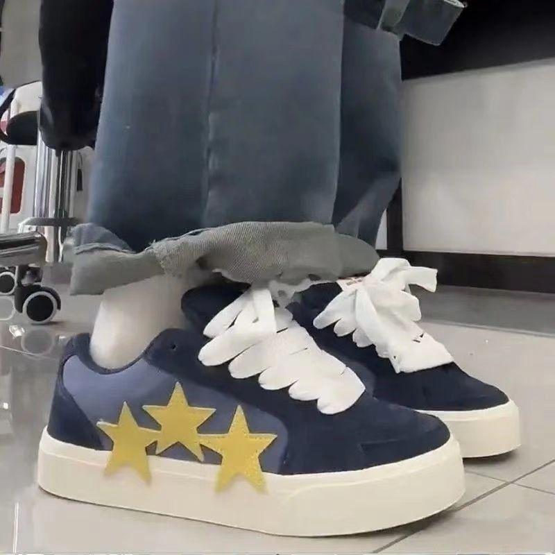 

Туфли-хлеб Женские ретро повседневные туфли Универсальные студенческие кроссовки 39 темно-синий