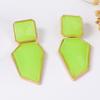 European and American Exaggerated Simple Fashion Alloy Geometric Color Resin Earrings Temperament Versatile Women's Earrings