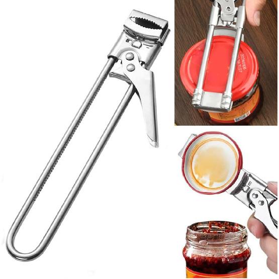 Jar Openers,Adjustable Multifunctional Stainless Steel Can Opener,Stainless Steel Can Opener Bottle Jar Lid Gripper Household Kitchen Tool, Manual