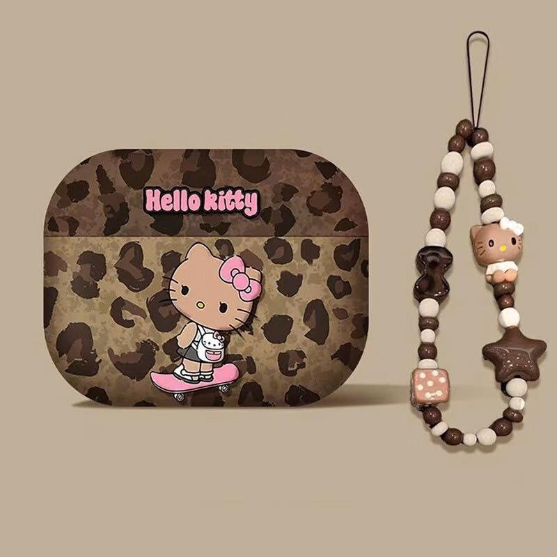 Fumaiide Brown Leopard Print Skateboard KT AirPods 3 Case with Lanyard