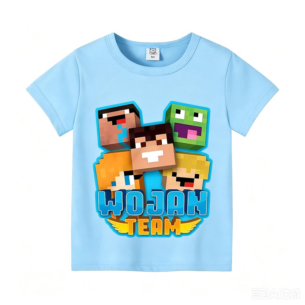 Wojans T-shirt s anime motivem, kulatý výstřih, dětské oblečení s krátkým rukávem, letní bavlněná trička, trička pro kluky a holky, dárek k narozeninám