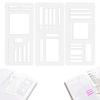 3Pcs Handmade Flexible Record Template Set for Dot Grid Journals Travel-friendly Planner Templates Coils Disc And Rings Stencil for Notebooks