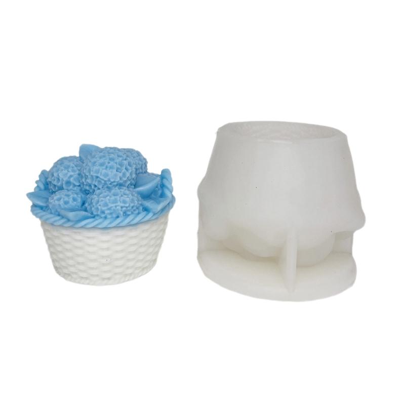Hydrangea Flower Silicone Mold for Resin Candle Mold 3D Candle Soap Mould Cake Fondant Chocolate Mold Epoxy Resin Mould