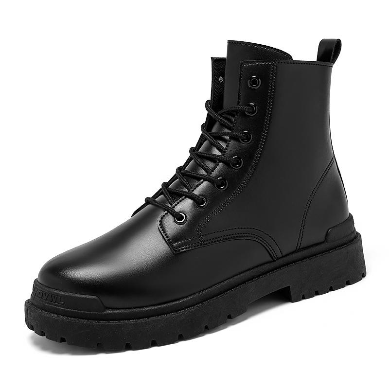 Men Boots Brand Casual Shoes Anti Slip Comfortable Lacing Platform Boots Fashion Motorcycle Waterproof Work Boots Durable