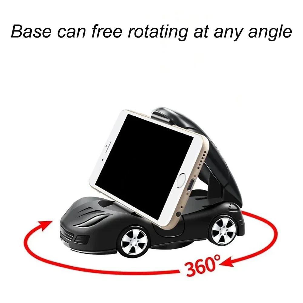 Car Model Phone Stand Bracket Foldable Dashboard Phone Holder 360° Rotation Universal Mobile Phone Holder Parking Number Plate