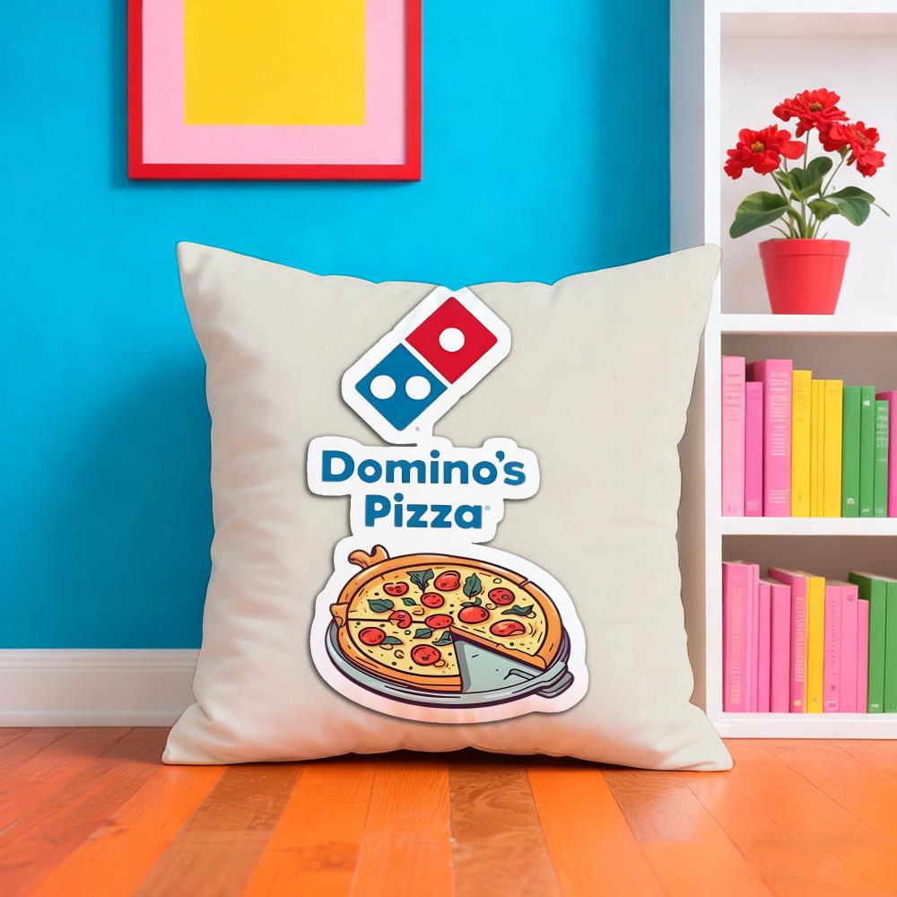 Ddominos Pizza Food Brand Pillow Case Pillow Case Plush Fabric Soft Double Sided Print Home Sofa High Quality Cushion