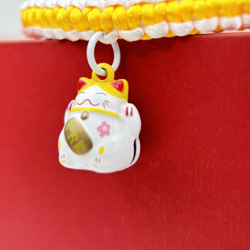 China-Chic Pet Cat Collar Lucky Fortune Bell Pendant Hand Woven Neck Chokers Accessories Lucky Cat Pet Products
