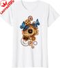 Steampunk Clock Gear and Butterflies Vintage Retro Aesthetic TShirt Unisexs Casual Funny Plus Size Printed Tee Womens Clothing