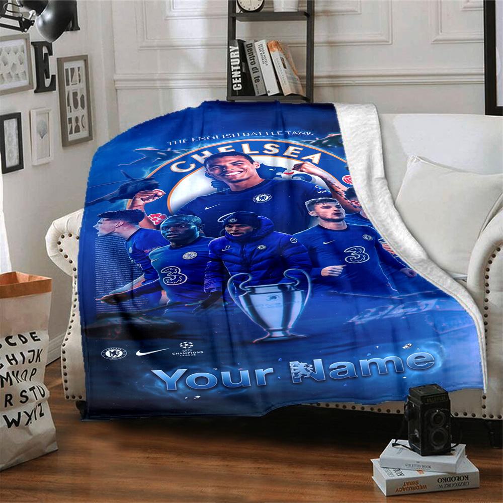 Chelsea Fc Football Player Customize Text Blanket Lightweight Customizable Blanket Comfortable Suitable for Sofa Livingroom Nap Bed for All Occasions