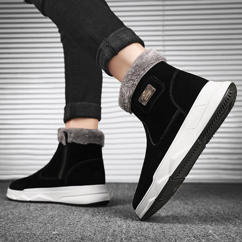 Mode Stiefeletten Männer Schnee Stiefel Winter Warm Lace-up Männer Schuhe 2024 Neue Mode Flock Plüsch Baumwolle Schuhe Casual high Top Männer Schuh
