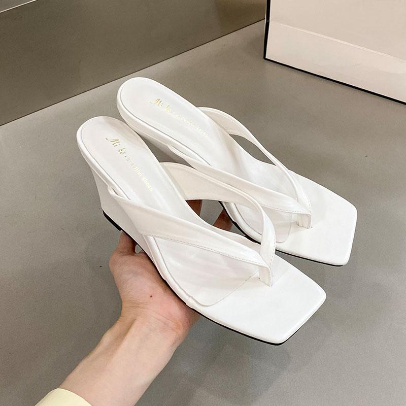 Fashion Female Heeled Footwear Shallow Ladies Wedges Sandals Slippers Shoes Fashion Wedges Women Slippers Shoes 2025 New Flip Flops