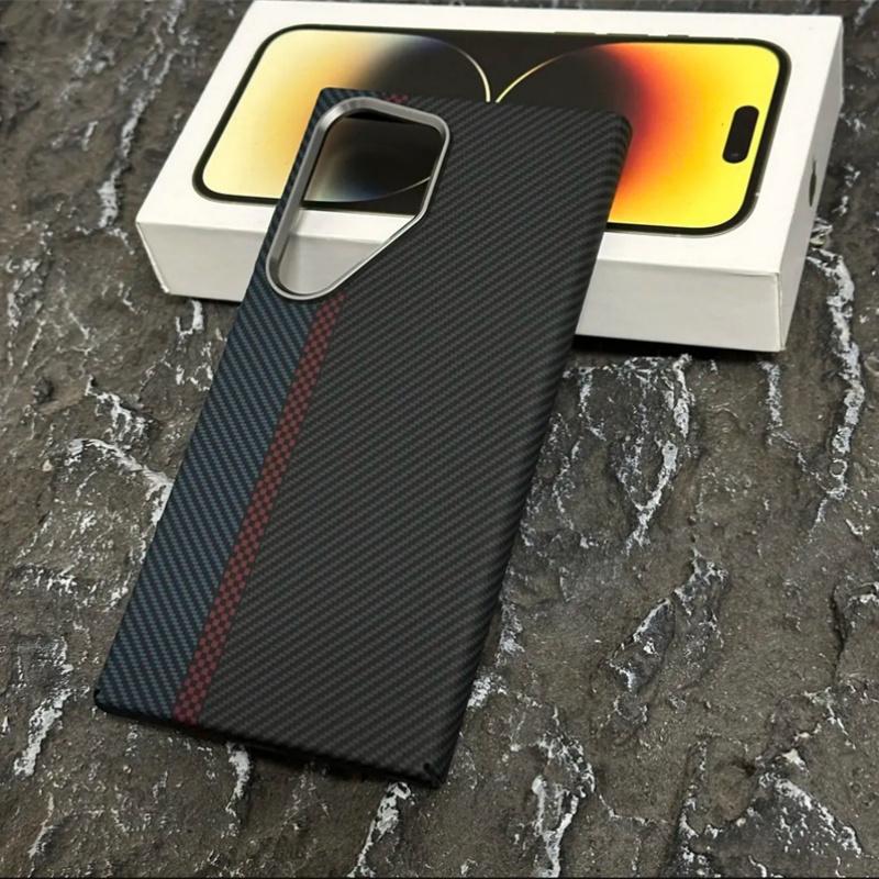 Luxury Carbon Fiber Wireless Charging Magsafe Case for Samsung Galaxy S25 S23 S24 S22Ultra Plus Alloy Lens Protection Hard Cover