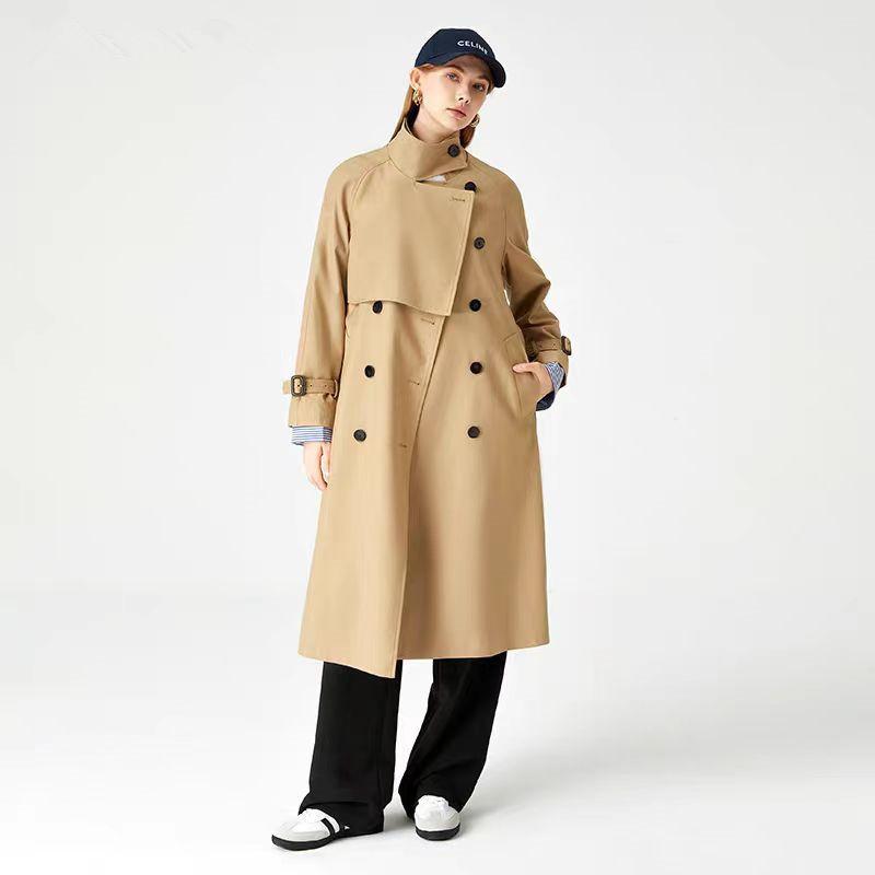 

женский тренч весна и осень новый розовый милый свободный темпераментный высококлассное модное пальто L 131-75 kg