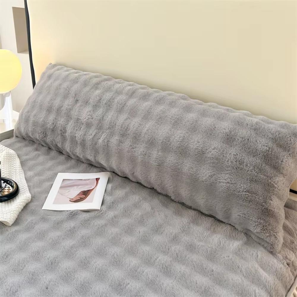 Extended Plush Long Pillowcase Warm Double People Pillow Winter Pillow Cover King-size Bed