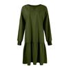 Women's  Long Sleeve Pullover Top Knit Ribbed Knit Patchwork Sweatshirt Dress Casual  Dresses
