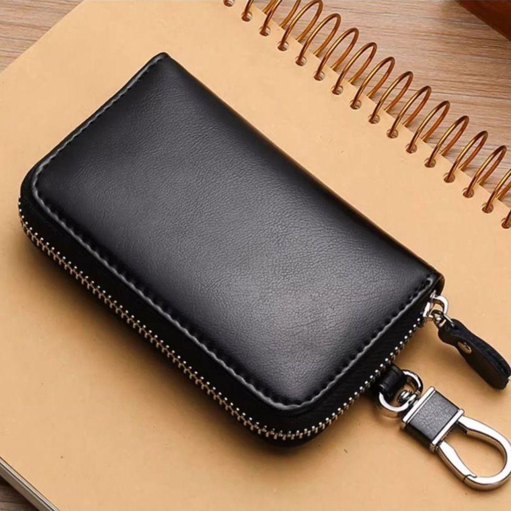 Waterproof Car Key Wallet Retro Zipper Key Bag Lightweight Key Storage Pouch  Commuting Use