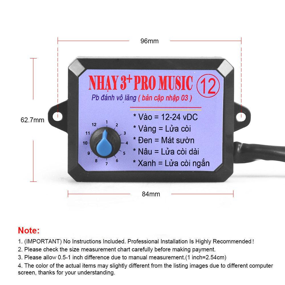 12V-24V 12 Sound Musical Electronic Horn Controller 3+ Pro Horn Speaker Sound Control Unit with Volume Switching