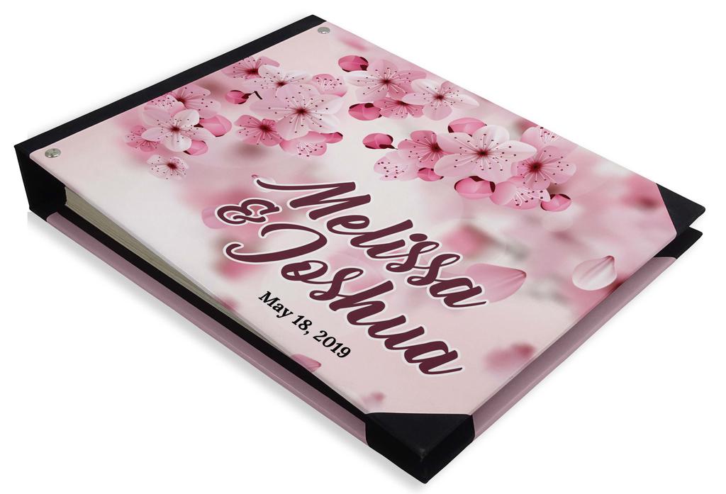 Darling Souvenir Blue Tree & Love Birds Cage Printed Wedding Guest Book Hardbound Cover Sign In Book Registry Scrapbook-7 x 9