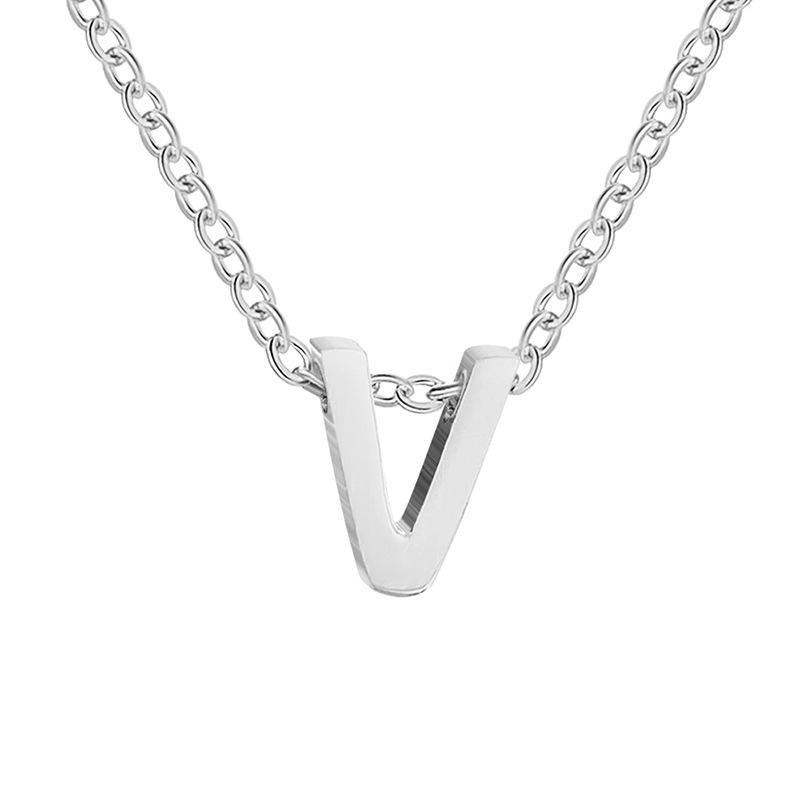 eManco Gold-Plated Stainless Steel Letter Necklace with European & American Pendant