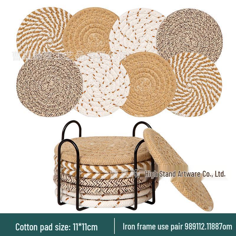 Nordic Cotton Rope Woven Placemat: Round Heat-Resistant Insulation Pad for Kitchen or Dining Table