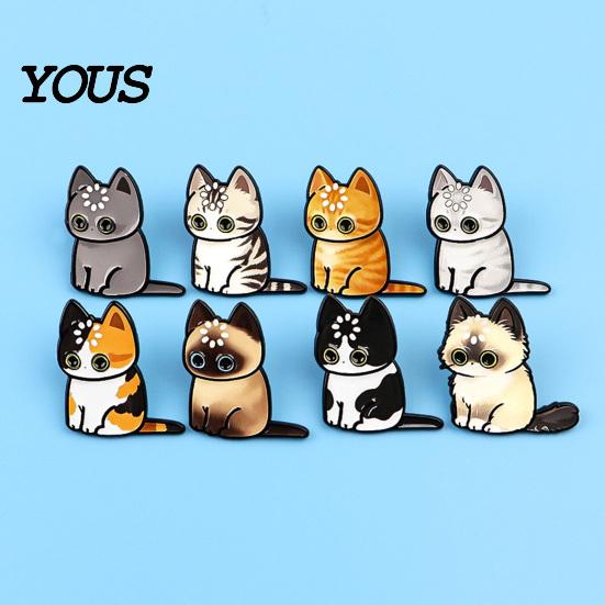 Cat Shape Brooch Cartoon Pin for Clothing, Enamel Kitten Alloy Badge Clothing Accessories Pin, Backpacks Hats Scarves Decorative Accessory,