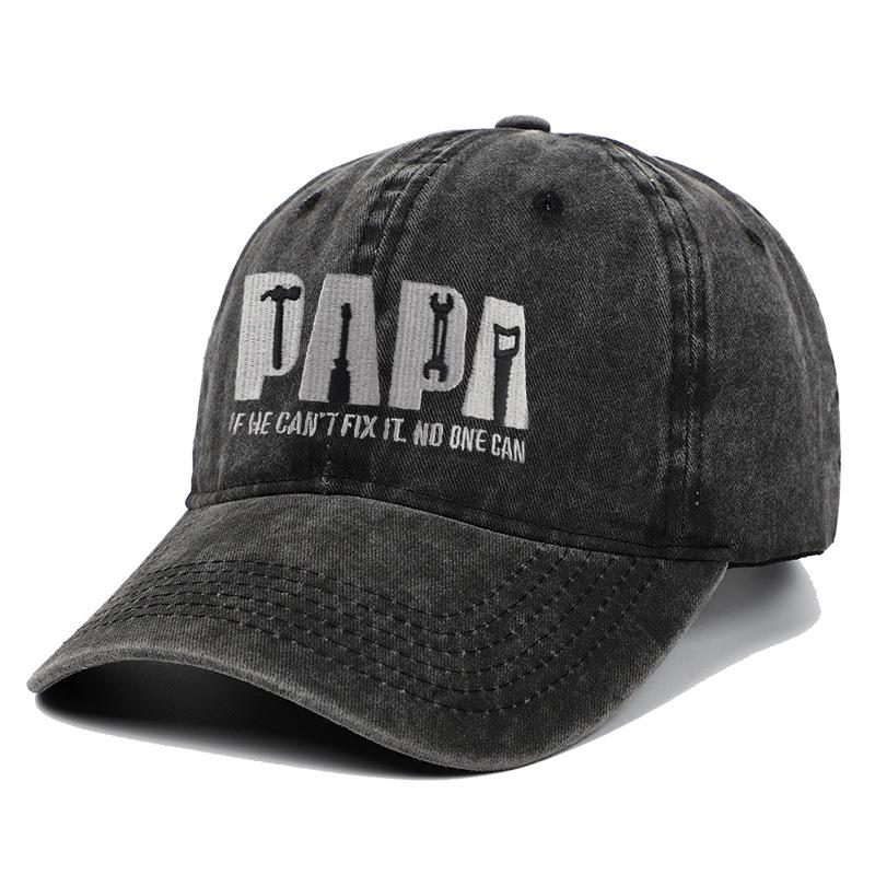 Vintage PAPA Dad Embroidered Baseball Cap - Unisex, Washed Soft Brim, Versatile Sun Protection