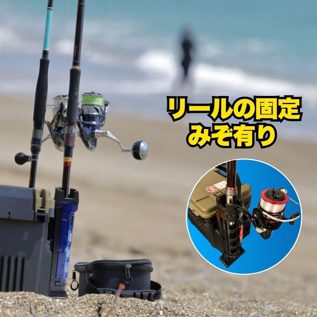 Set of 2 Rod Holder Stands, Compatible with Meiho and Daiwa Fishing Rods, Tackle Box (Red) [Parallel Import]