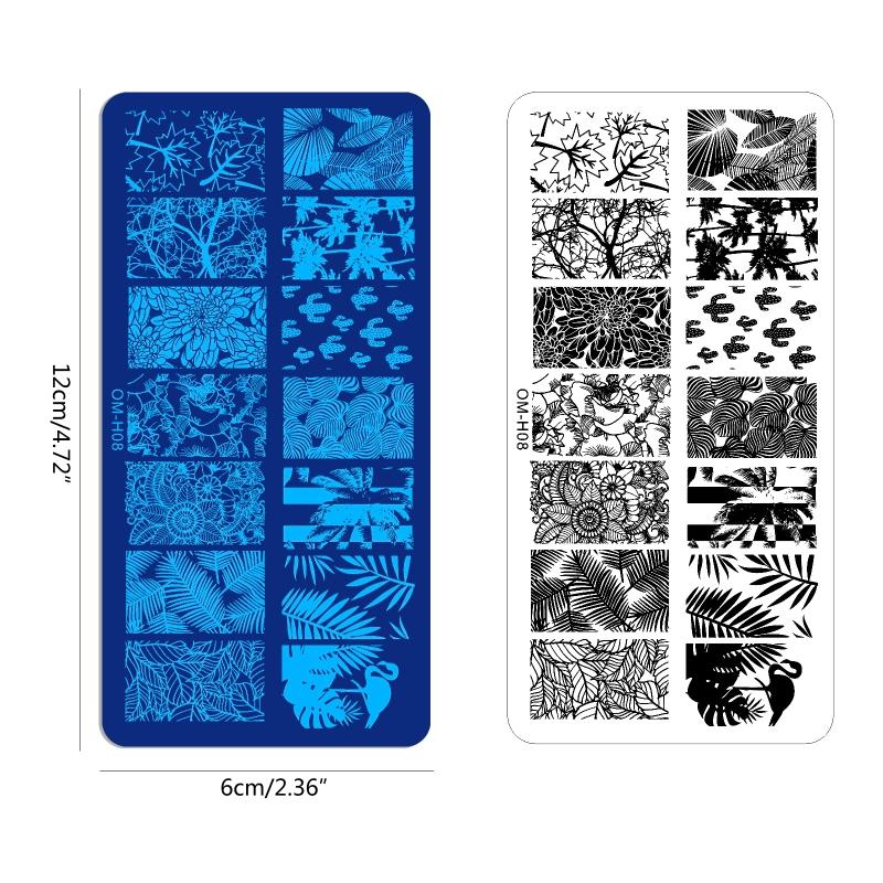 Nail Art Stamping Plate Valentines Nail Stamp Template Flower for Butterfly Vine Leaf Snake Pattern Nail Art Design Temp