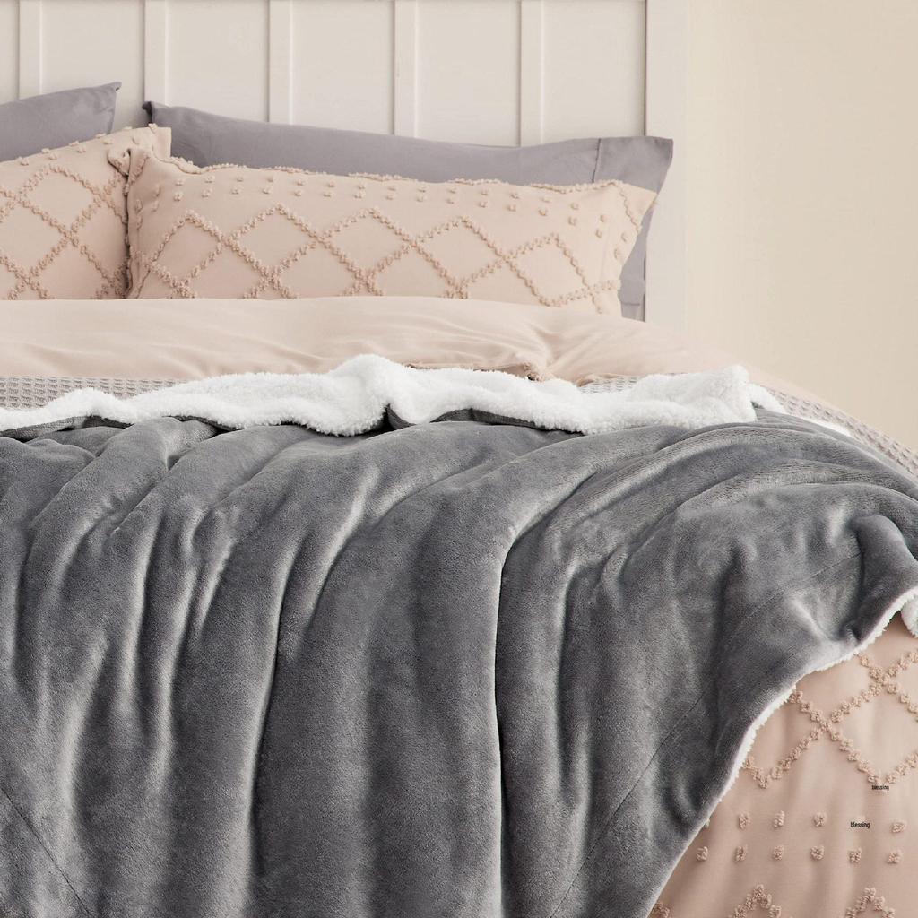 Double-Sided Plush Flannel Fleece Blanket - Ultra-Fine, All-Season Throw for Bed, Sofa, Travel, or Camping