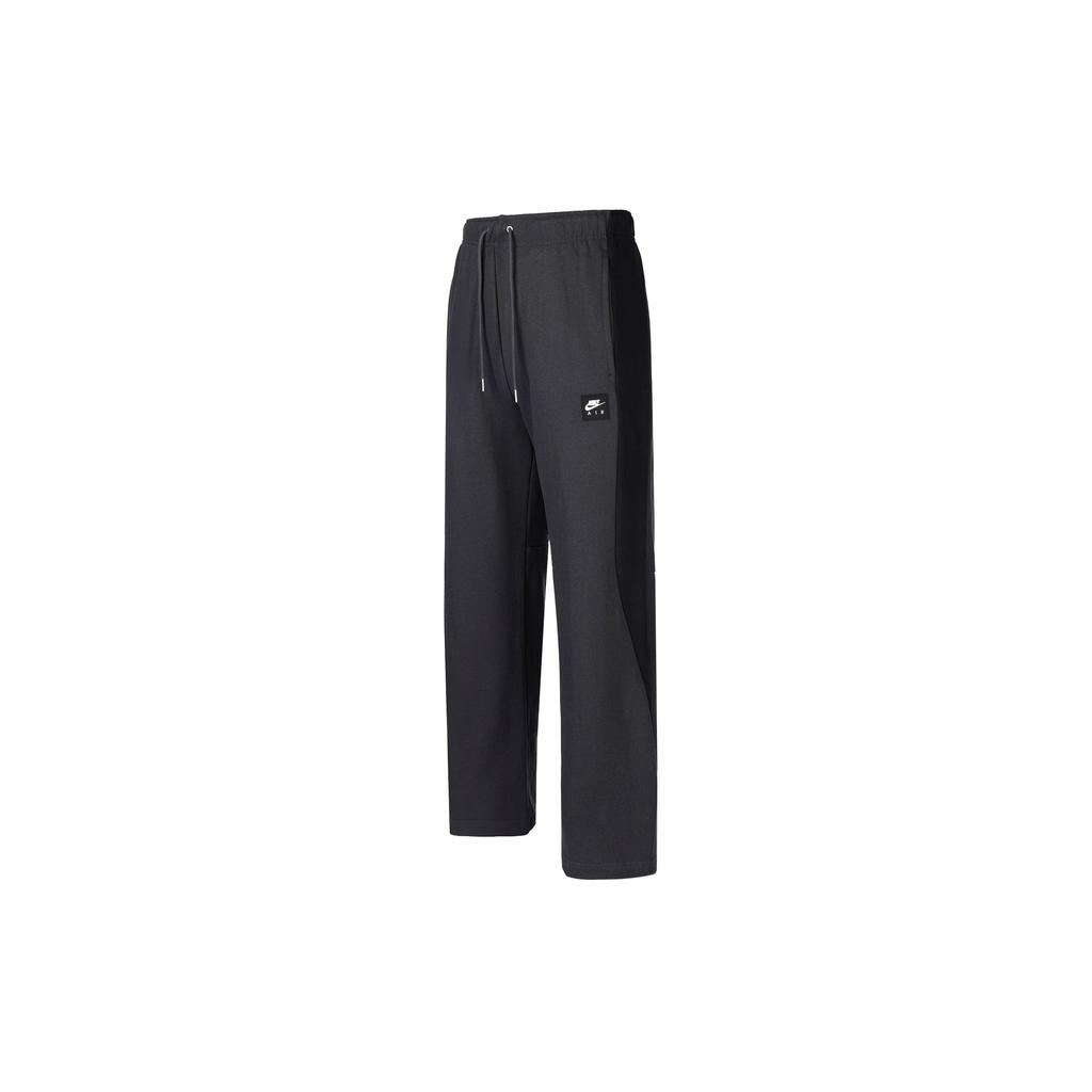 Nike Air AS M Air FLC Pant OH BFT Fashion Straight Leg Retro Sports Color Block Lace-Up Casual Pants Men pants Black Gray HJ0288060