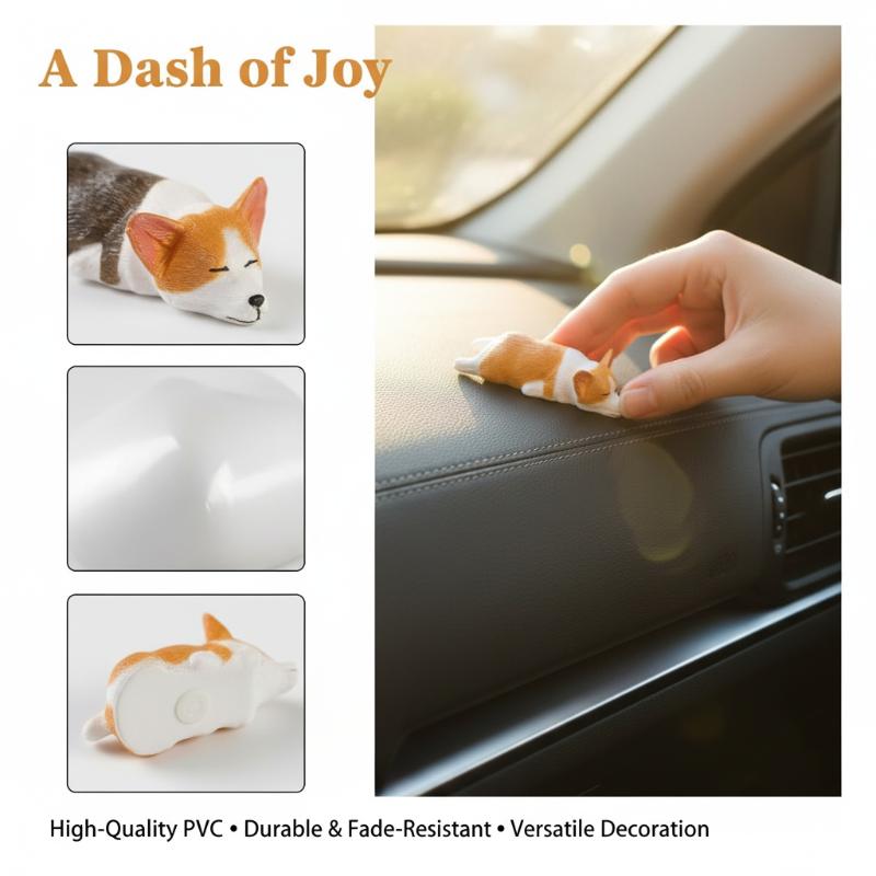Car Dashboard Dog Toys Accessories Decorate Mini Corgi Resin Doll
