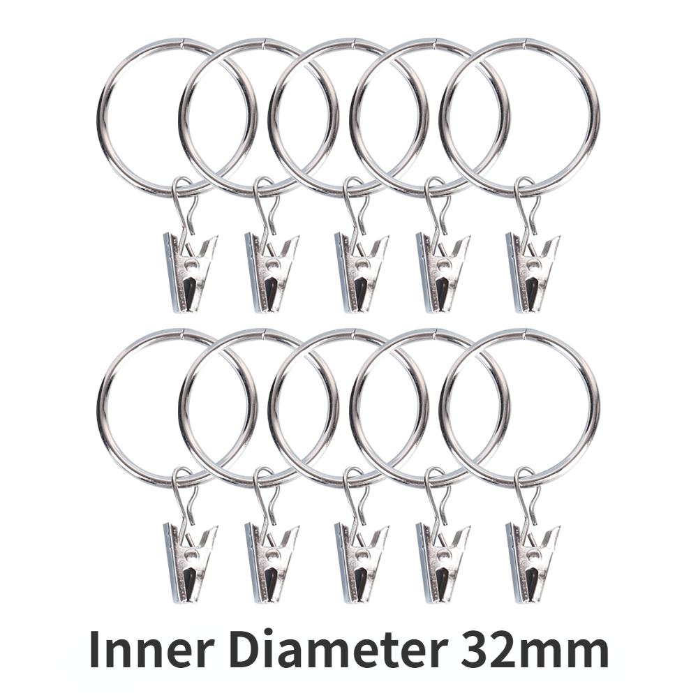 10 Stück Gardinenhaken Aufhängeclips Metallclip Rostfreie Gardinenstangen Aufhänger Geteilte Gardinenringe Schnallen Ösen Öse Haken