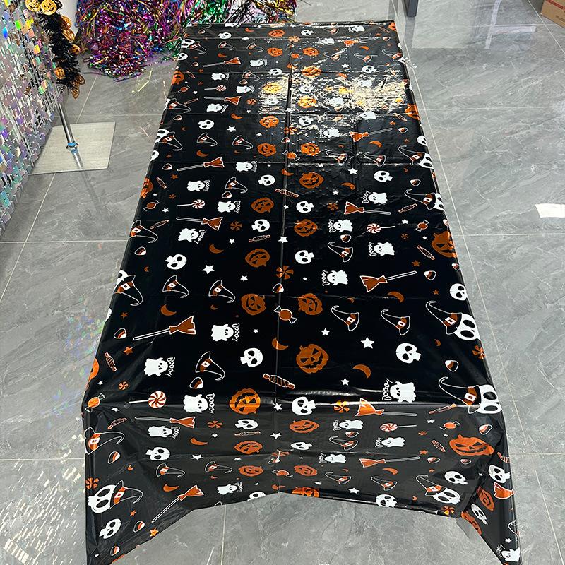 New Halloween Pumpkin Waterproof Tablecloth Creative Skull Spider Series Halloween Party Decoration Table Cloth Kitchen Tool