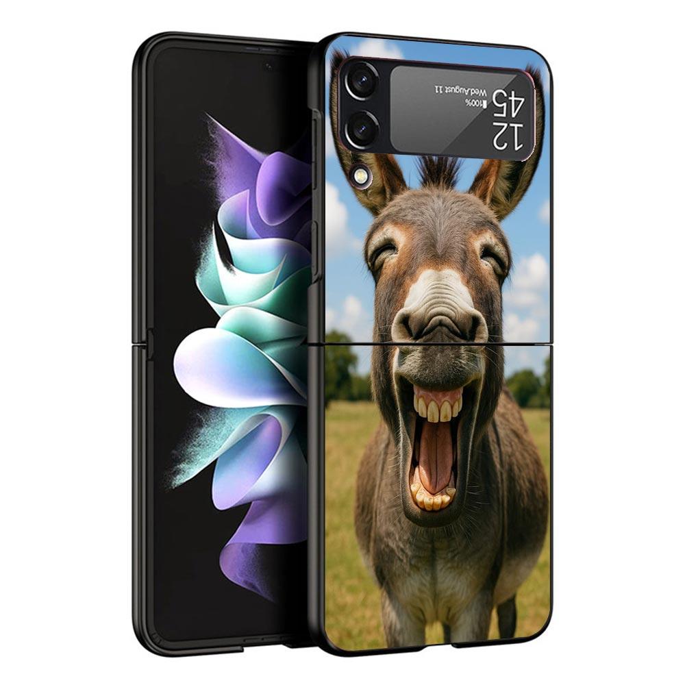 Funny Donkey Case For Samsung Galaxy Z Flip 7 6 5 4 3 Z Flip7 Flip6 Flip5 Flip4 5G Phone Cover Flip3 Folding Coque