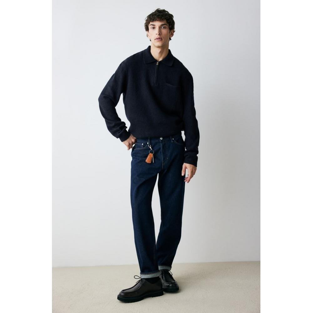 

Свитер HM Zip Top Regular Fit, темно-синий XS