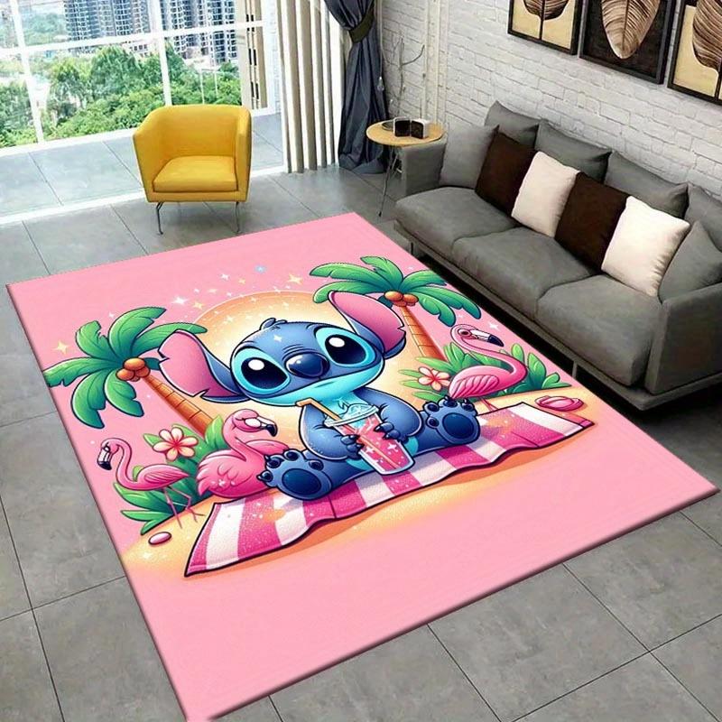 1pc Stitch Pattern Area Rug Soft Flannel Floor Mat for Living Room,Office,Bedroom and Carpet