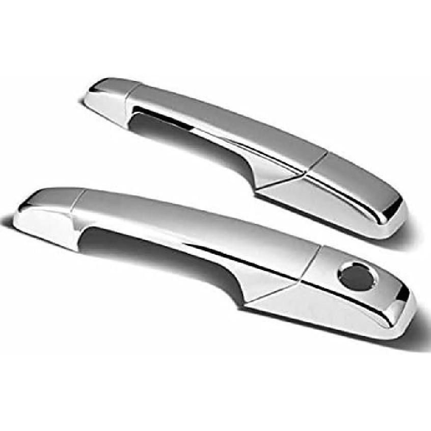 Chrome Door Handle Covers Compatible with 07-13 Chevrolet Silverado / 07-14 Chevrolet Avalanche/Suburban/Tahoe/GMC Sierra/Yukon&Yukon XL/Cadillac